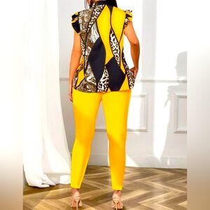 New!!! Yellow Women's Pants Set